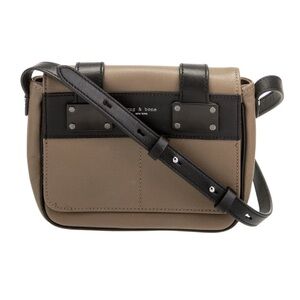 Rag & Bone Solid Leather Crossbody Bag purse black tan